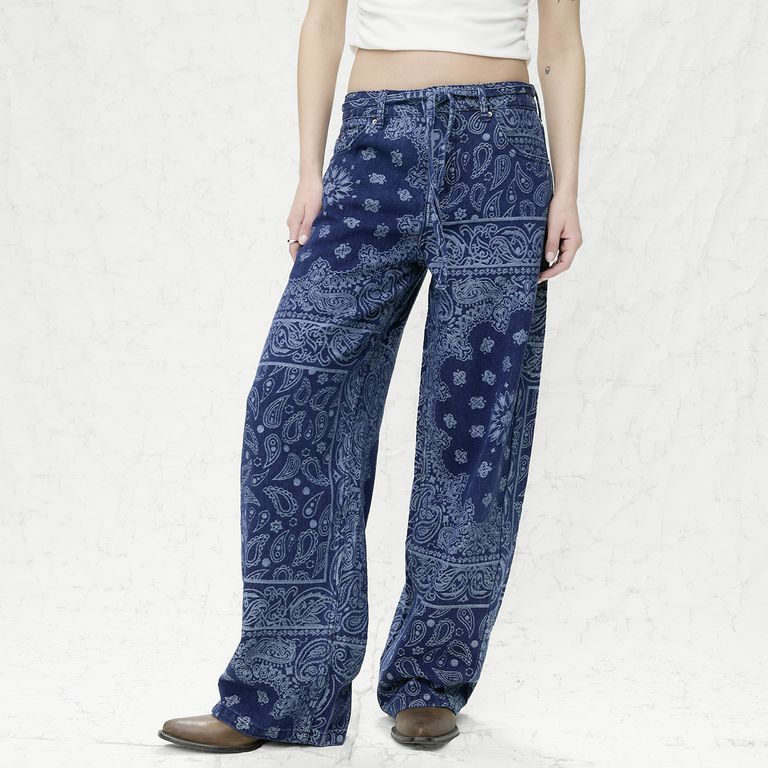 Jeans Baggy Tiro Medio Mujer