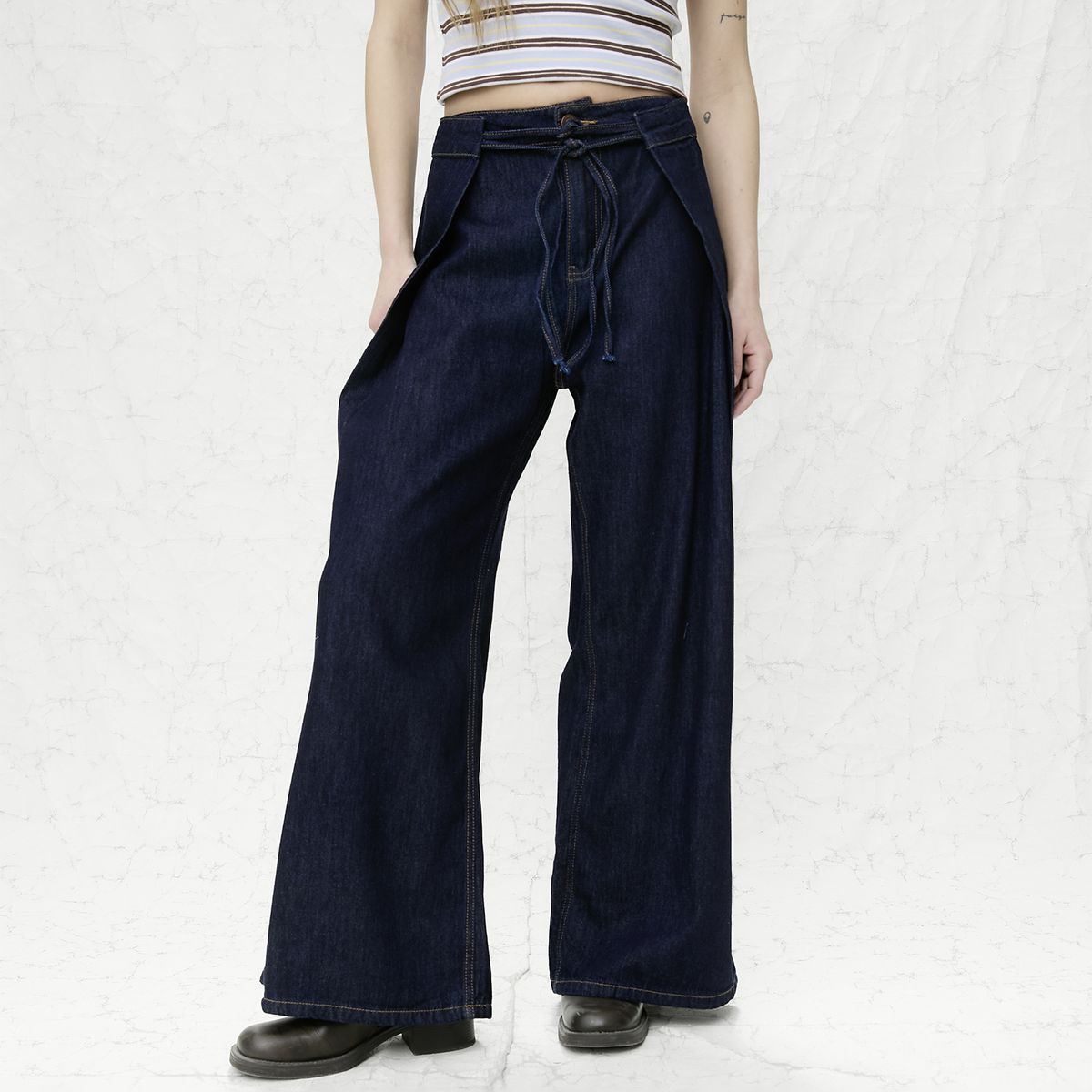 AMERICANINO - Jeans Wide leg Tiro Medio Mujer Americanino