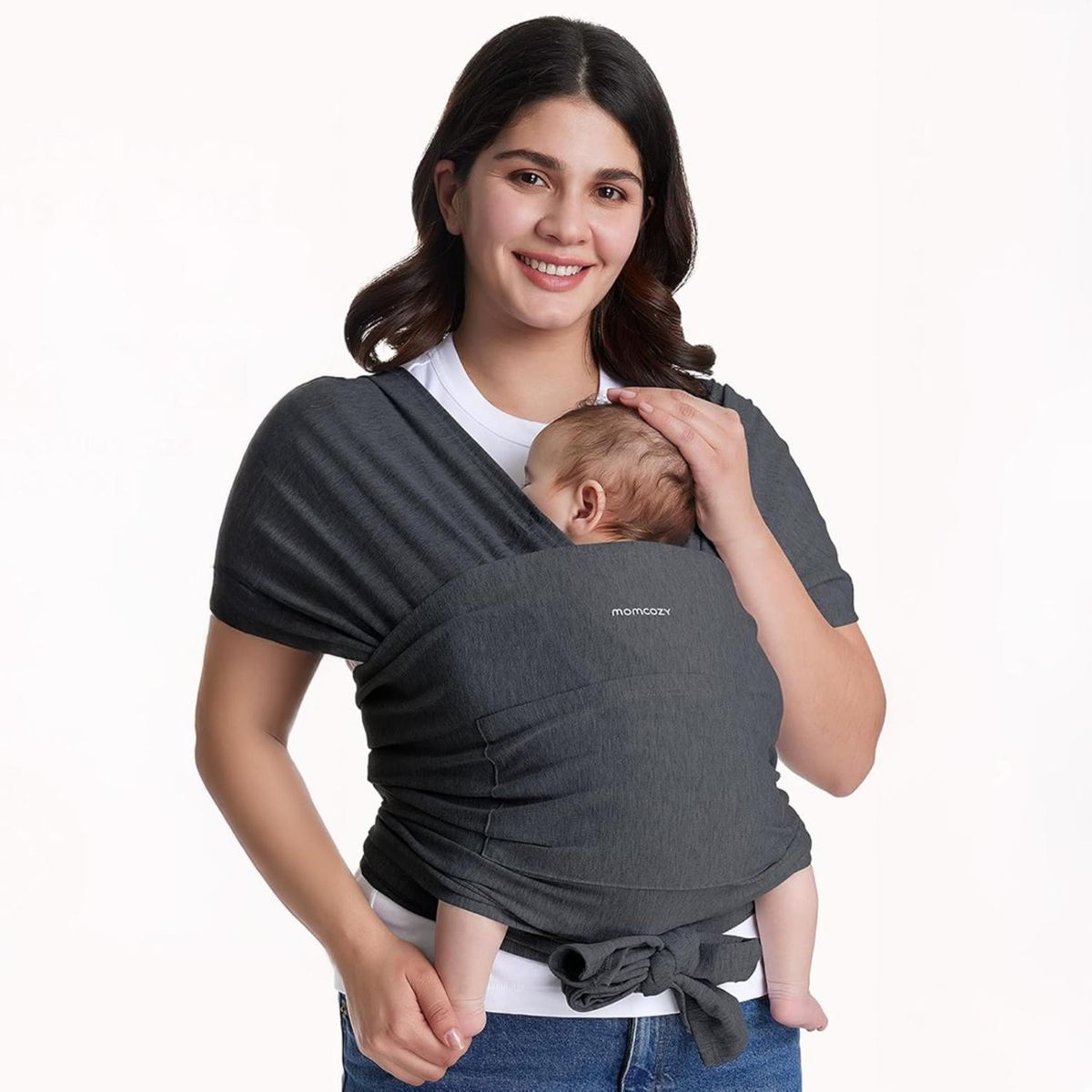 MOMCOZY - Portabebe Fular Gris Oscuro Momcozy
