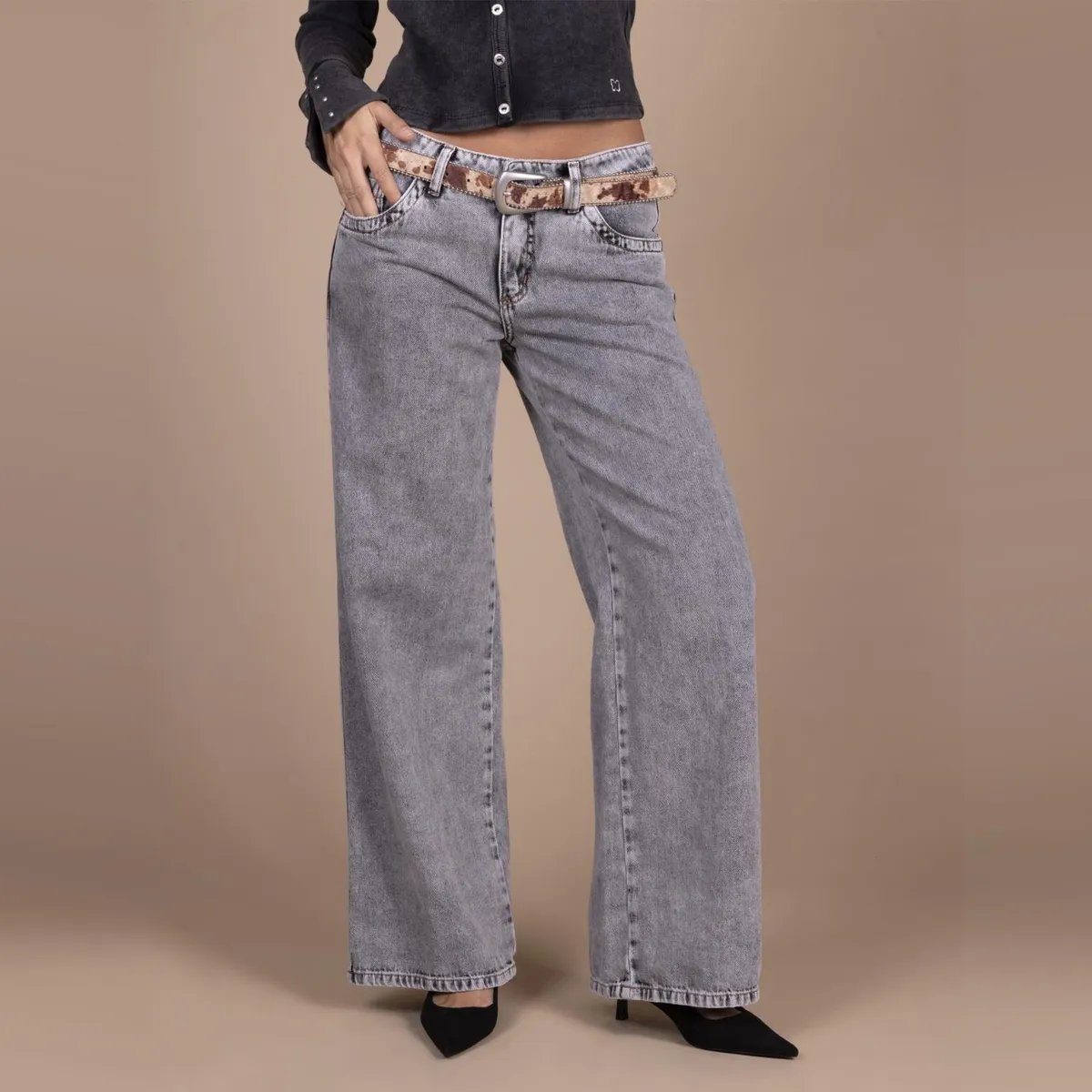 EFESIS - Jeans Wide leg Tiro Medio Mujer Efesis