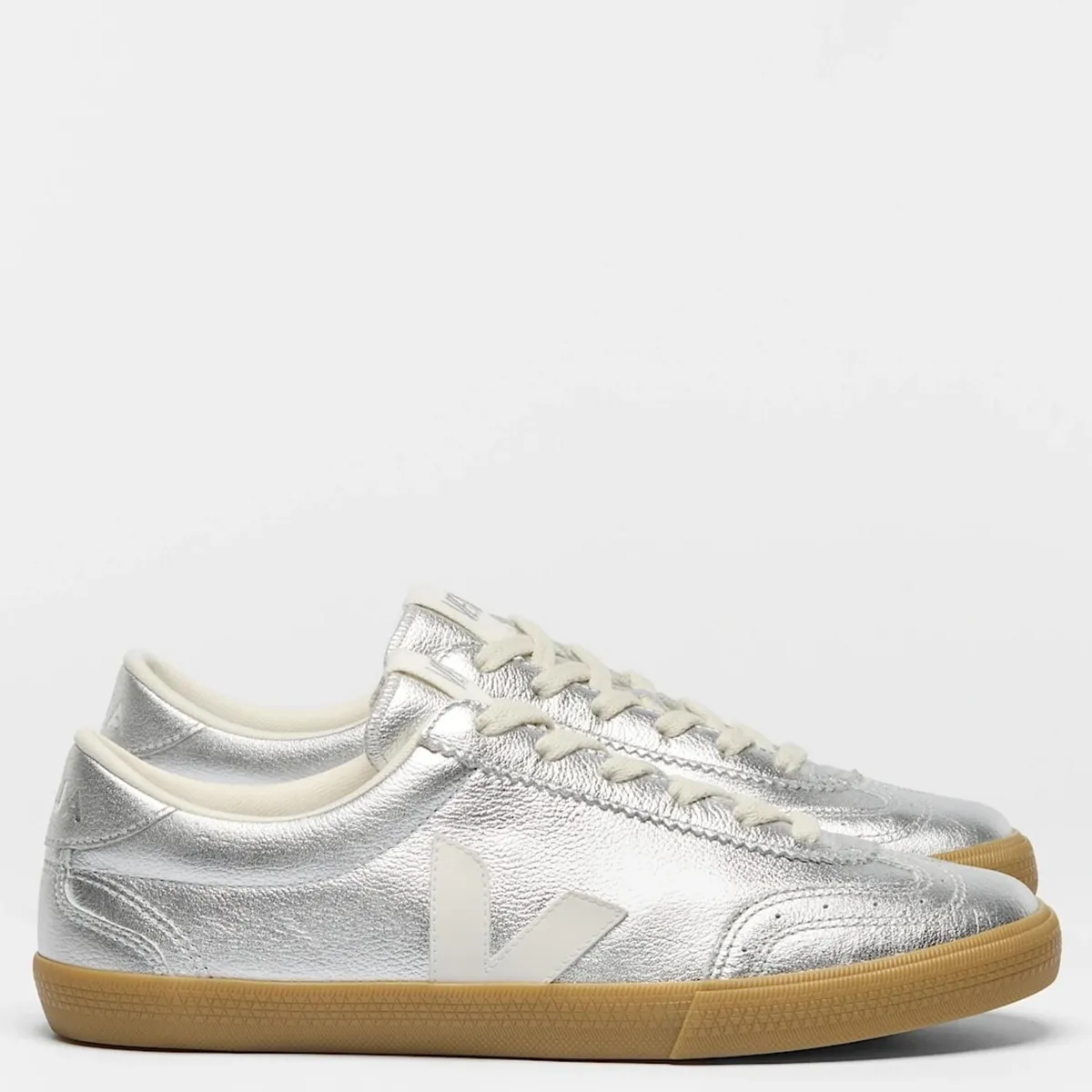 VEJA - Volley Zapatilla Urbana Mujer Cuero Plateado Veja