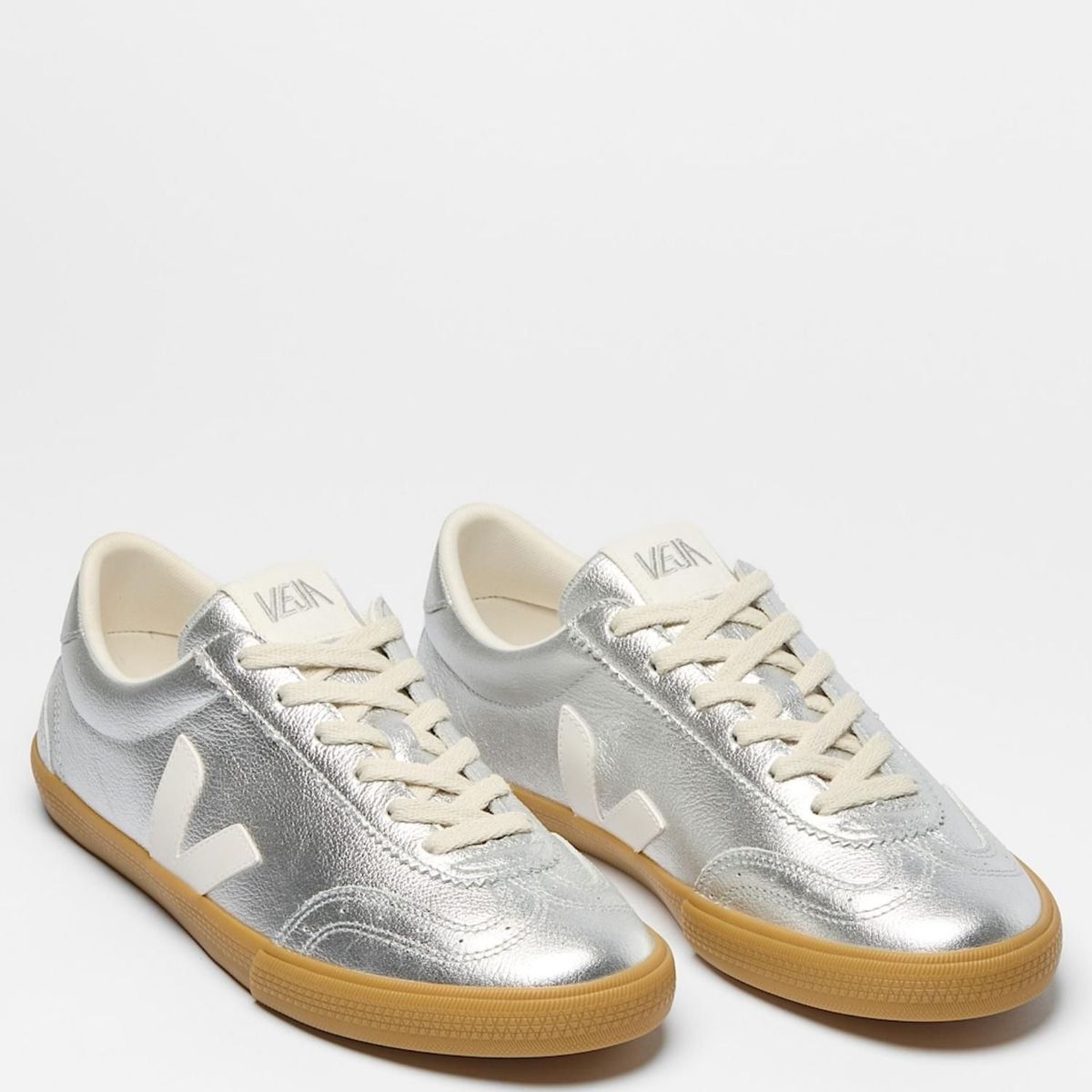 VEJA - Volley Zapatilla Urbana Mujer Cuero Plateado Veja