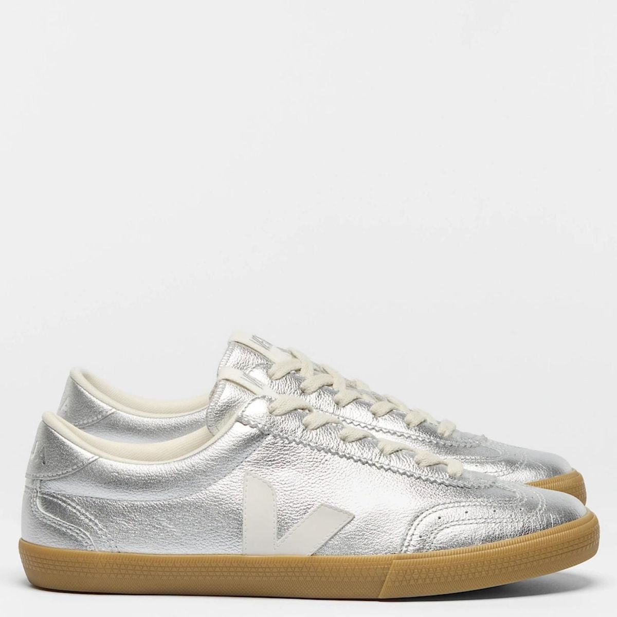 VEJA - Volley Zapatilla Urbana Mujer Cuero Plateado Veja