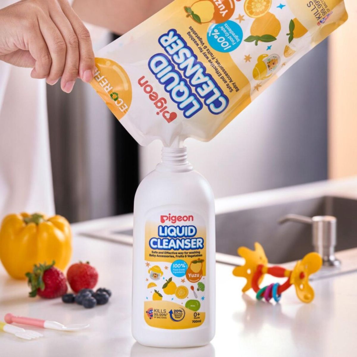 PIGEON - Limpiador Biberon Recarga Yuzu 650ML Pigeon