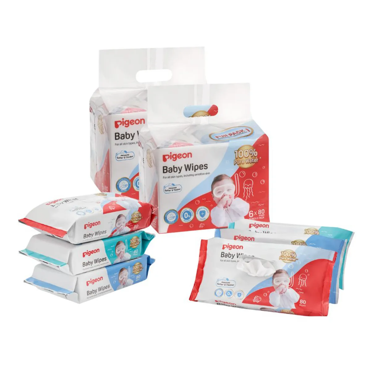 PIGEON - Toallitas Humedas Pure Water 960 Uds Pigeon