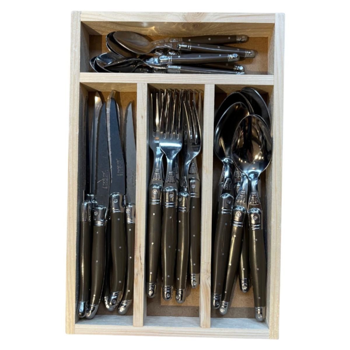 LAGUIOLE - Juego De Cubiertos 24 Piezas Pepper Laguiole