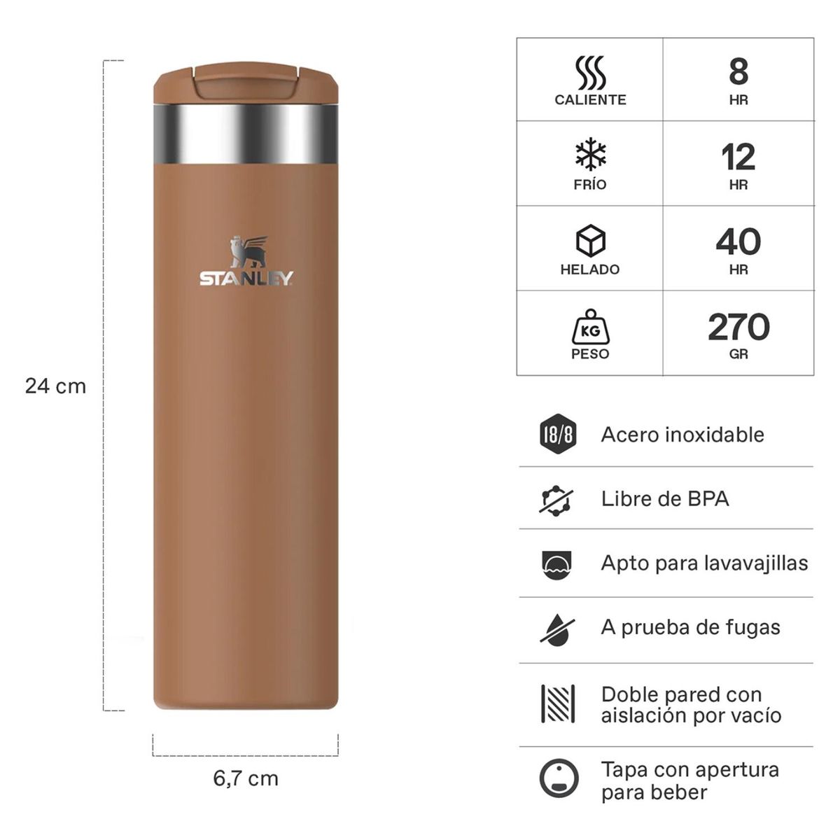 STANLEY - Botella Térmica Aerolight Toast 591 Ml Stanley