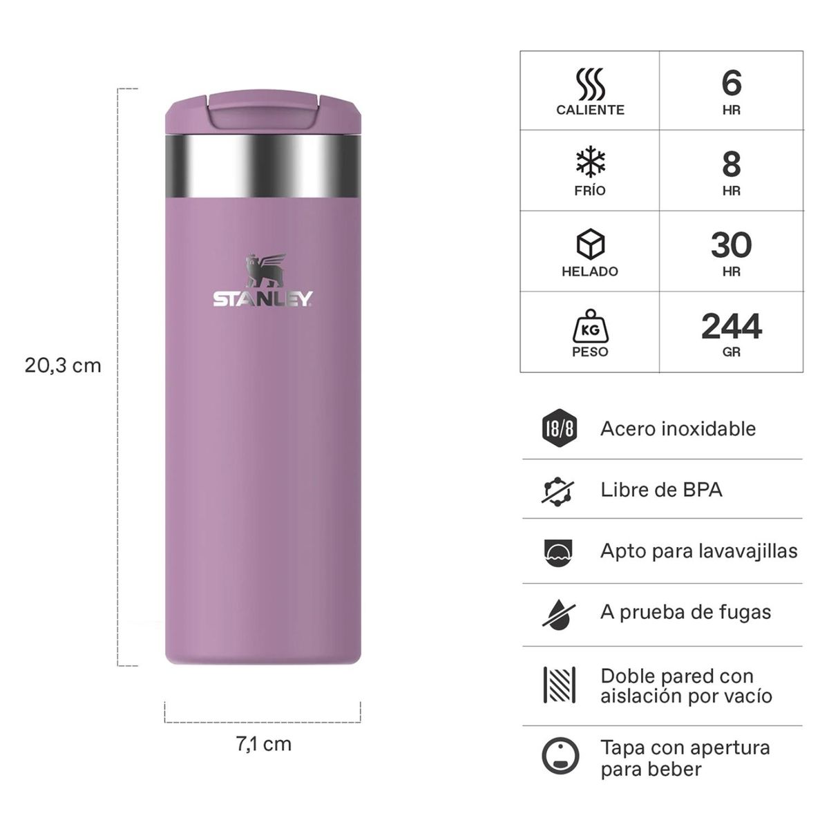 STANLEY - Botella Térmica Aerolight Lilac 473 Ml Stanley