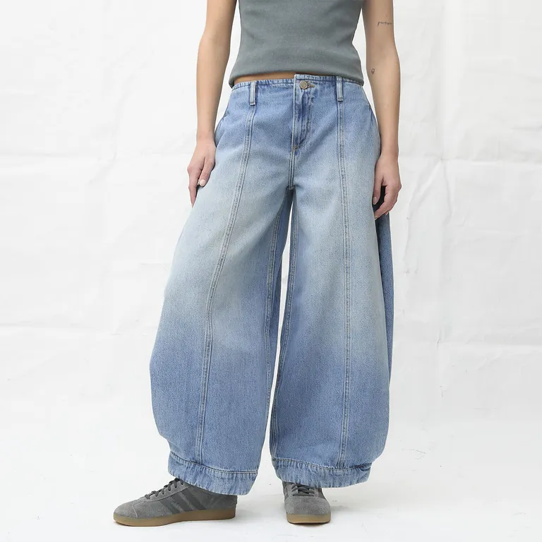 Jeans Balloon Tiro Medio Mujer