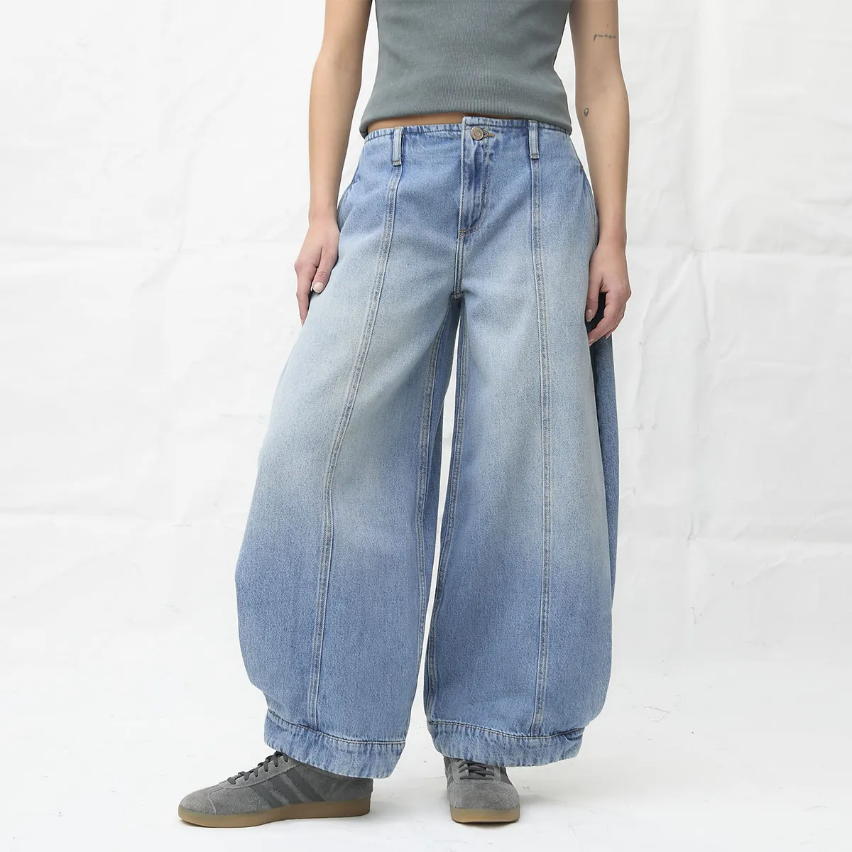 AMERICANINO - Jeans Balloon Tiro Medio Mujer Americanino