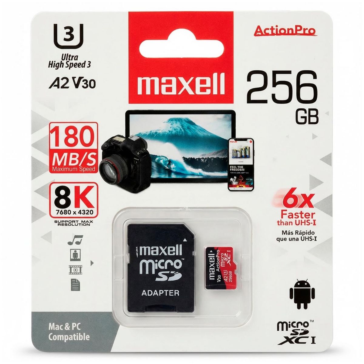 MAXELL - Micro SDXC 256GB Uhsi A2 V30 Maxell