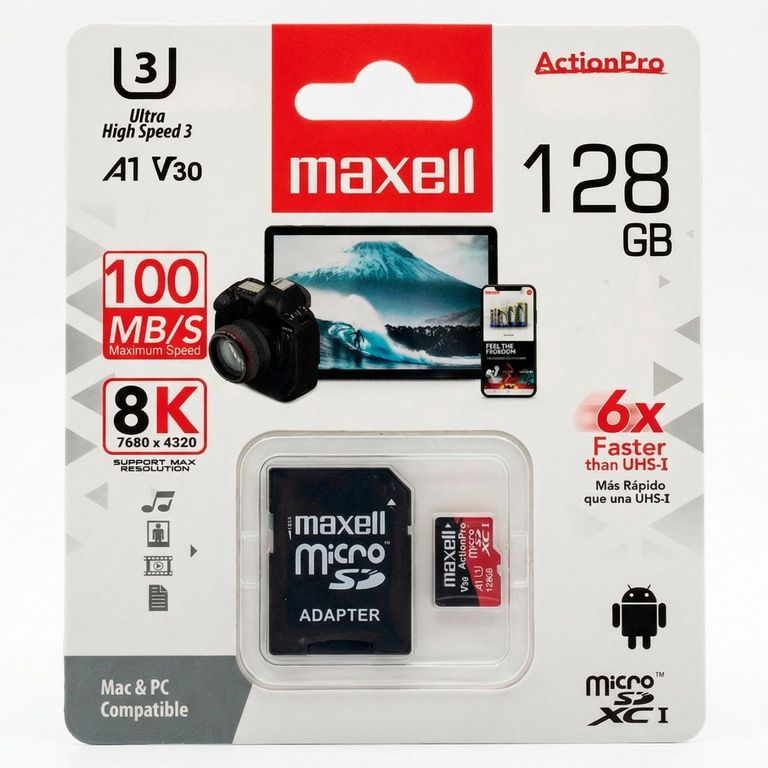 Micro SDXC 128GB Uhsi V30 A1 Maxell