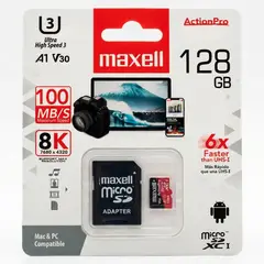 MAXELL - Micro SDXC 128GB Uhsi V30 A1