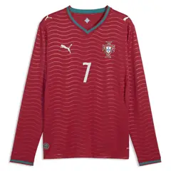 PUMA - Camiseta de Fútbol Selección Portugal Local 2026 Hombre Manga Larga Estampada Cristiano Ronaldo