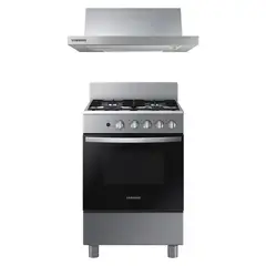 SAMSUNG - Campana Telescópica 60 cm + Cocina a Gas 4Q Negra
