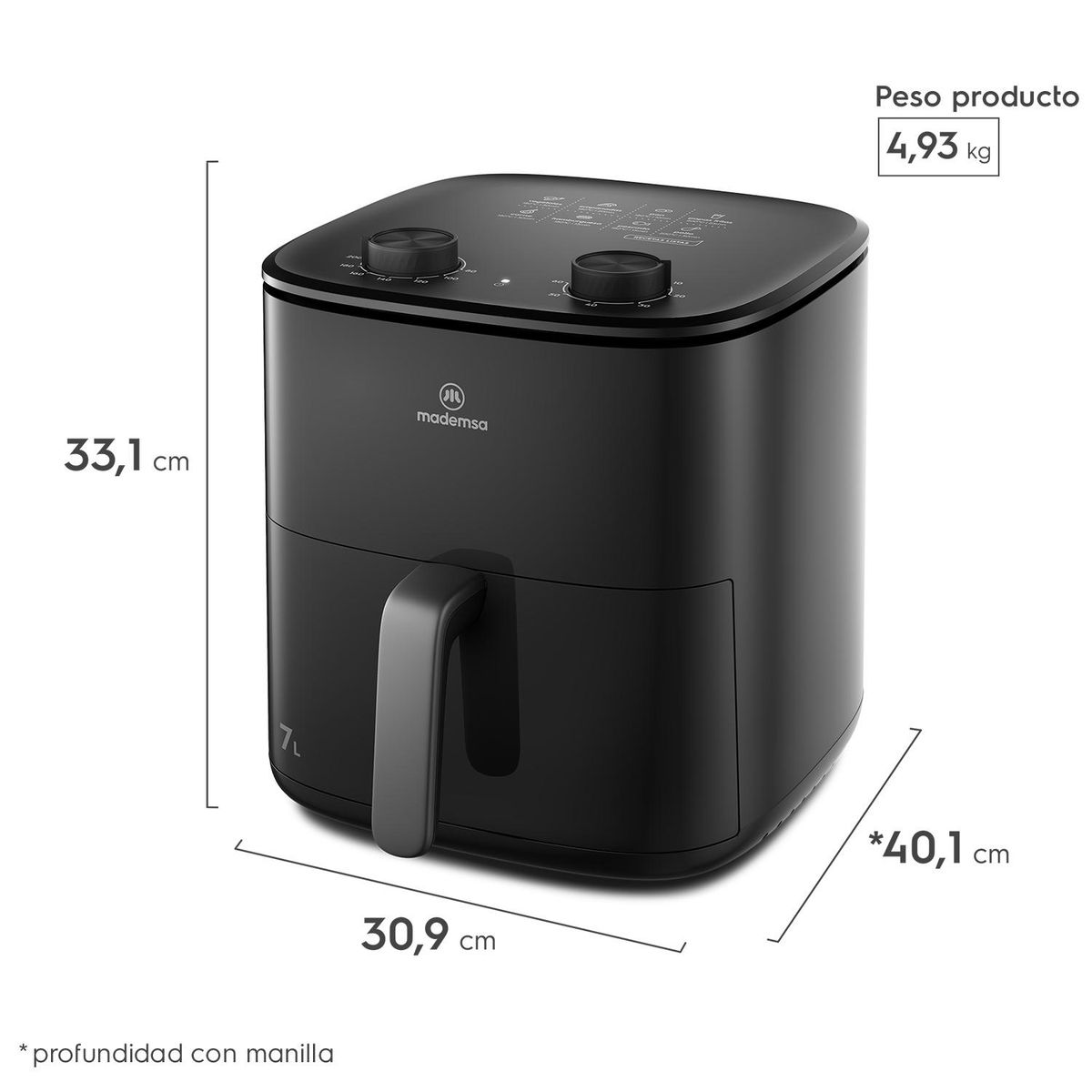 MADEMSA - Freidora De Aire MAF70 7L Mademsa