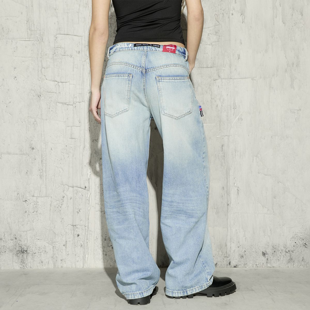 AMERICANINO - Jeans Baggy Tiro Medio Mujer Americanino