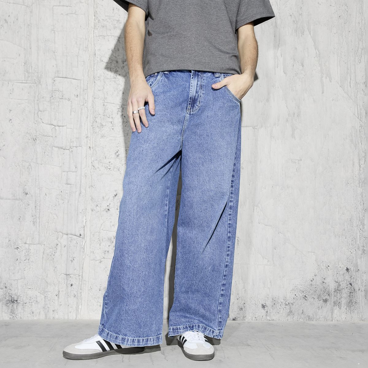 AMERICANINO - Jeans Baggy Hombre Tiro Medio Lunática Americanino