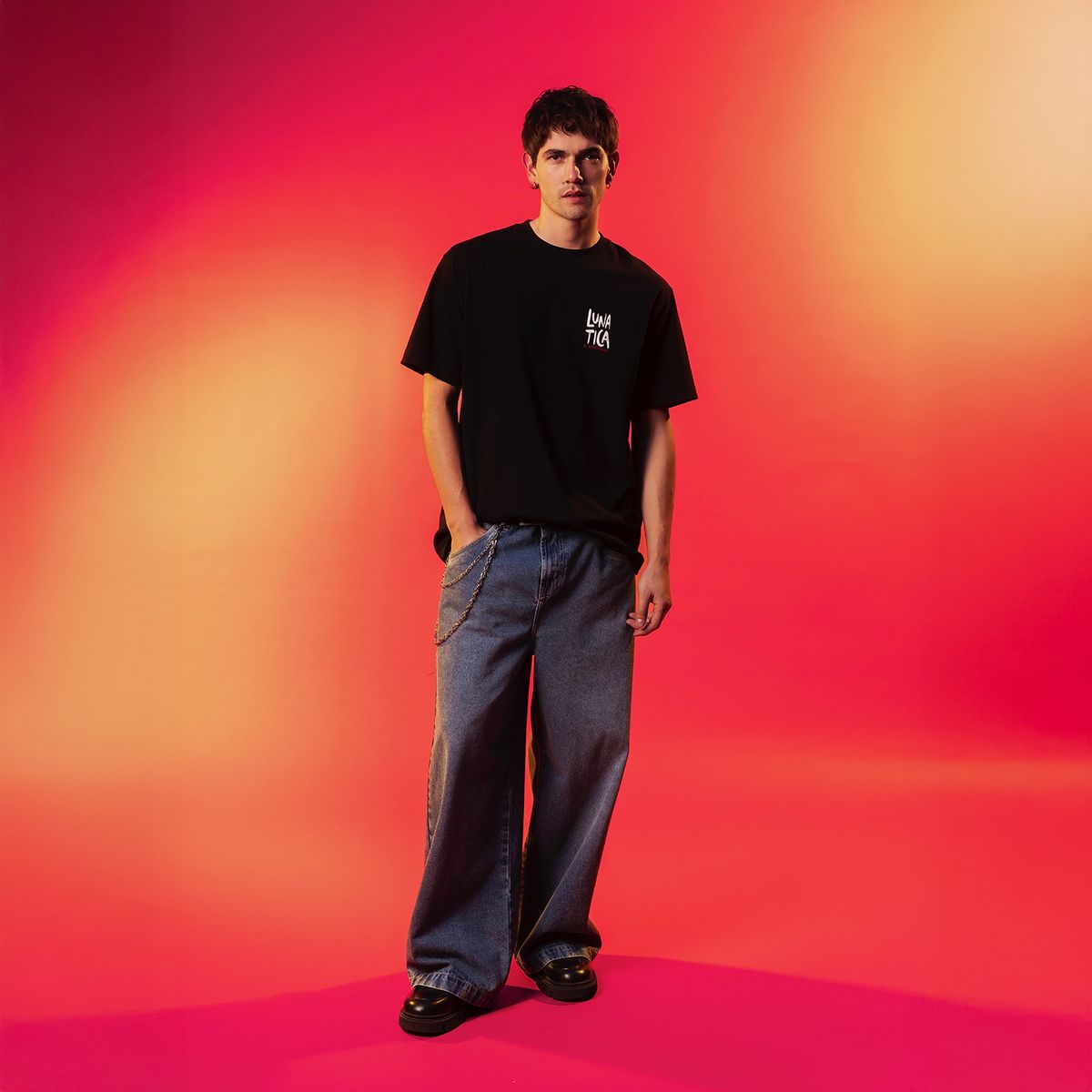 AMERICANINO - Jeans Baggy Hombre Tiro Medio Lunática Americanino
