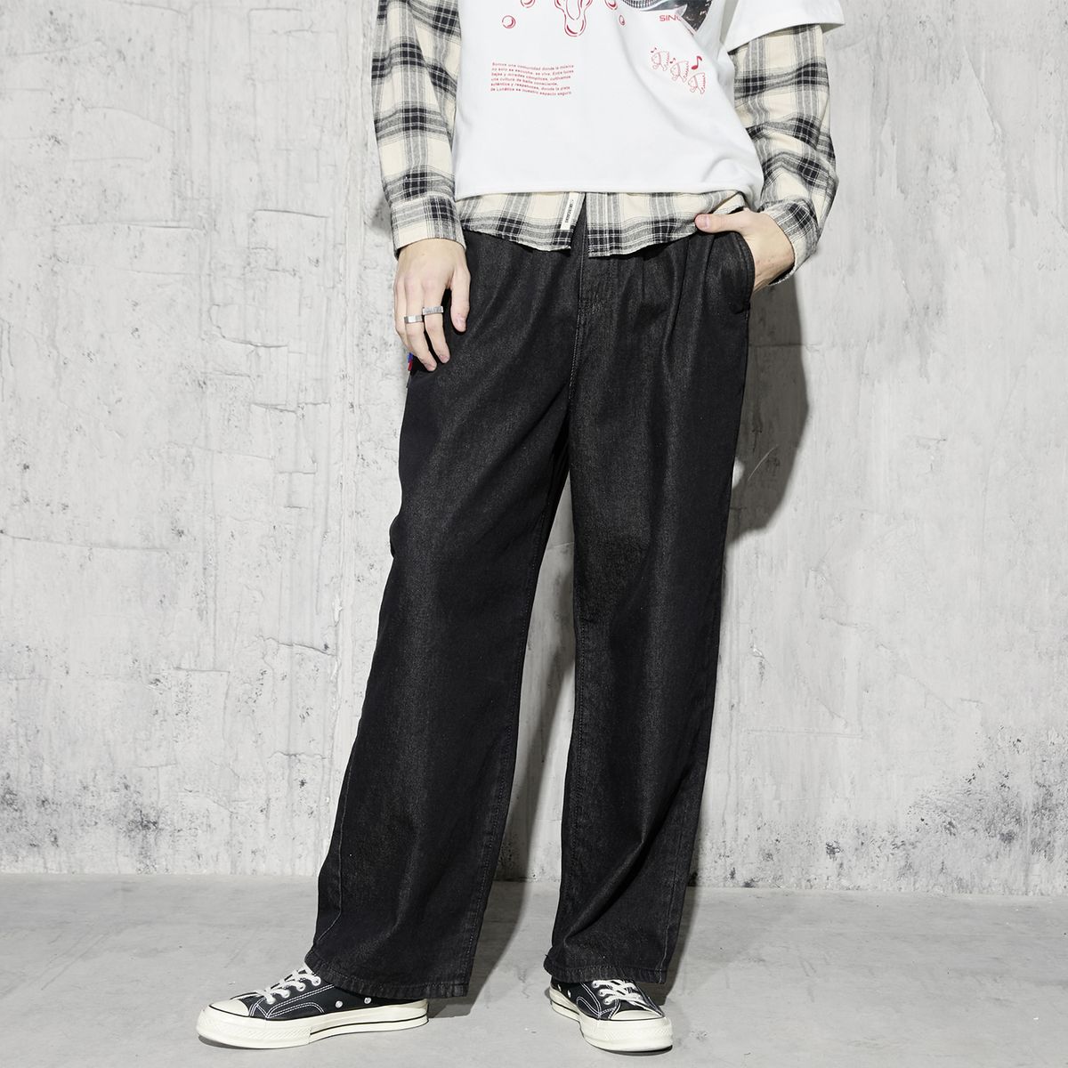 AMERICANINO - Jeans Baggy Hombre Tiro Medio Lunática Americanino