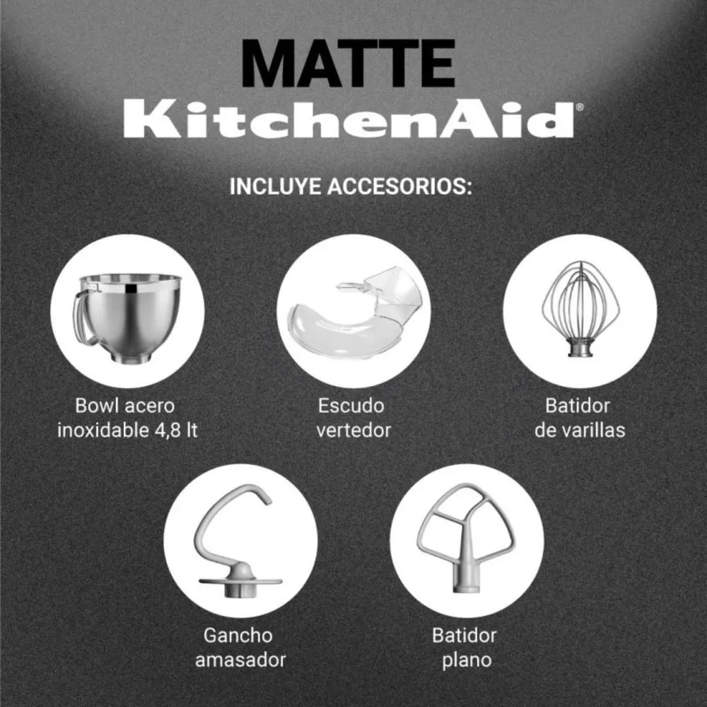 Kitchenaid Batidora Artisan Black Matte, foto 7
