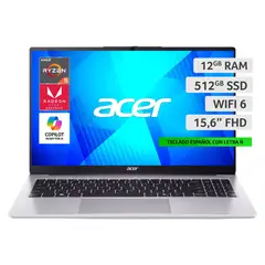 ACER - Notebook Aspire Lite AL15-41P-R5JR-2 Ryzen 5 12GB RAM 512GB SSD FHD