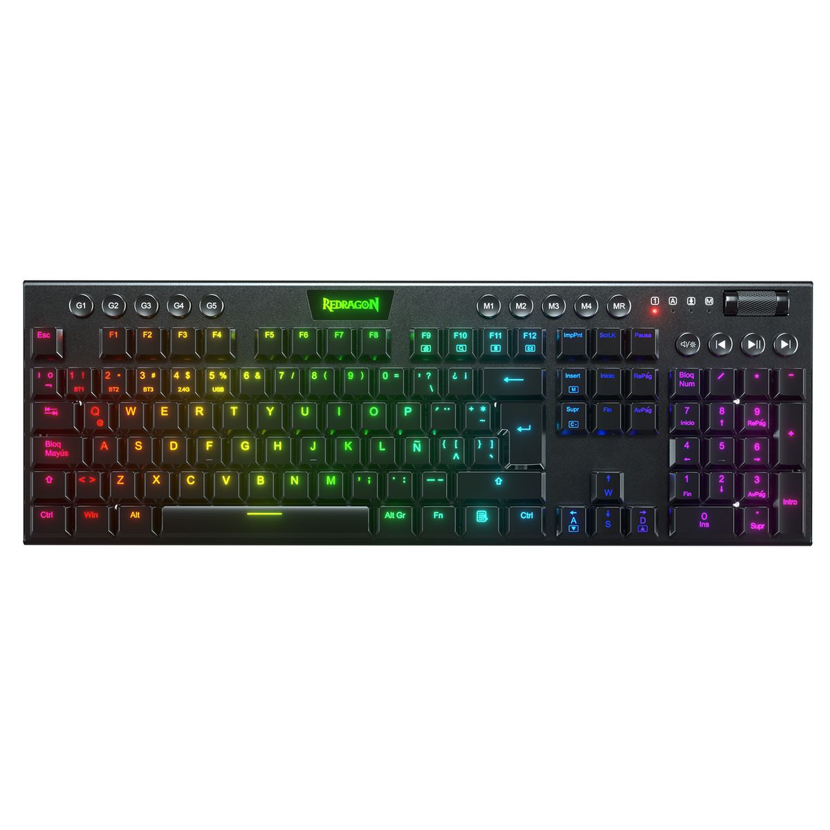 REDRAGON - Teclado Gamer Horus Fs Wireless Spanish Red Redragon