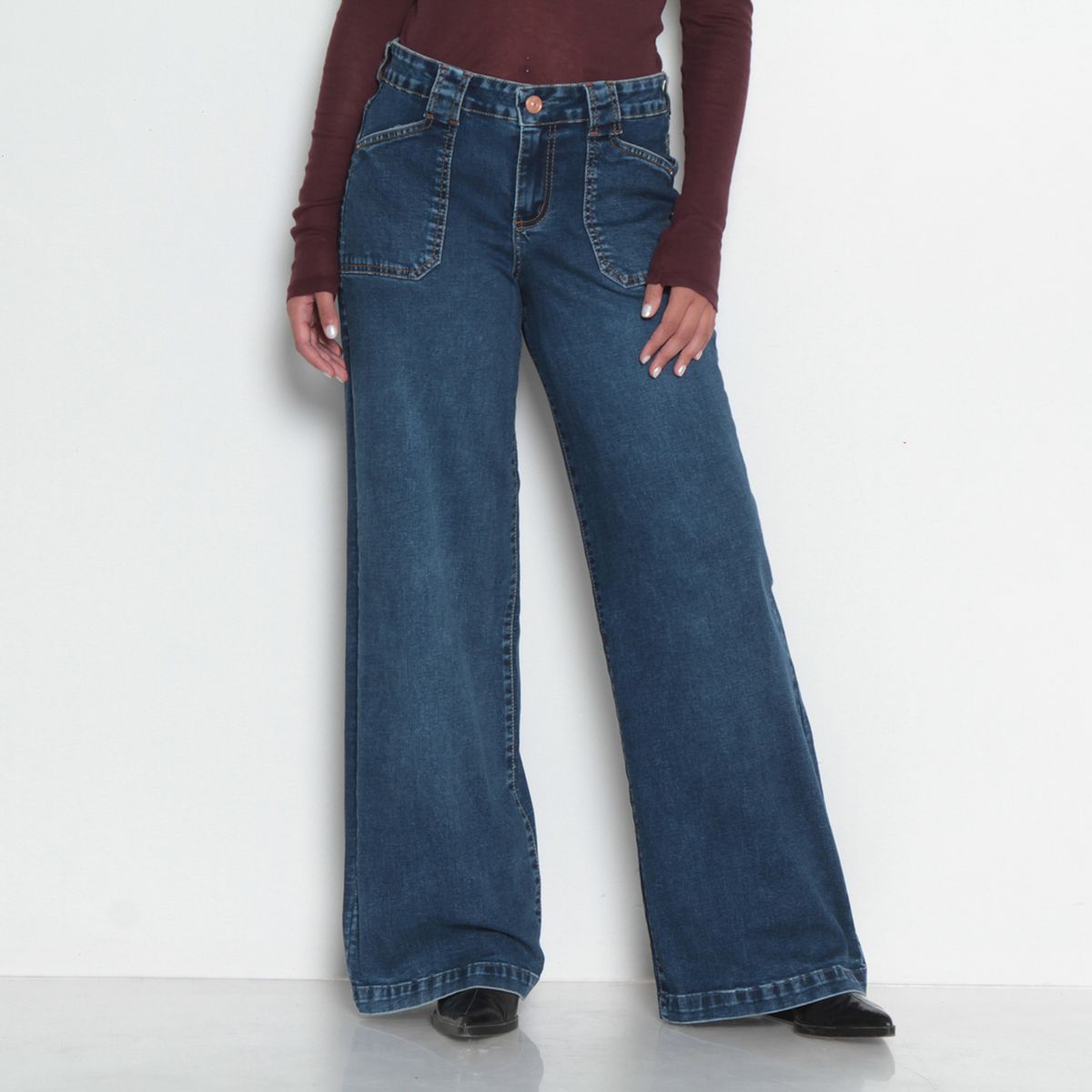 WADOS - Jeans Wide Leg Mujer Tiro Medio Wados