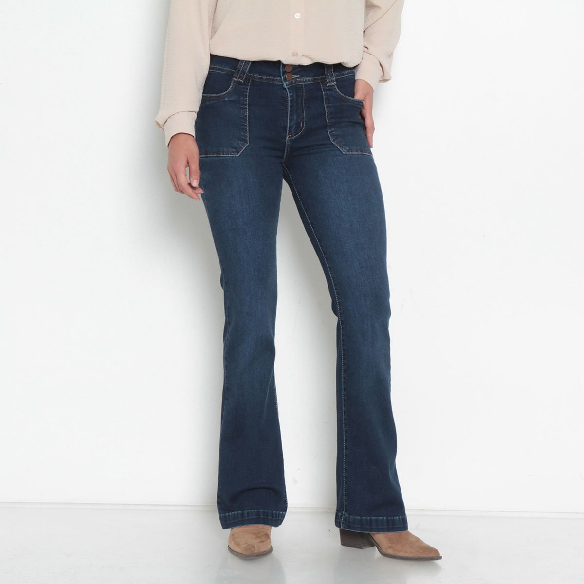 WADOS - Jeans Flare Mujer Tiro Alto Wados