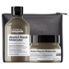 LOREAL PROFESSIONNEL - Set Profesional Reparación Molecular Shampoo 300ml + Máscara 250ml Absolut Repair Molecular