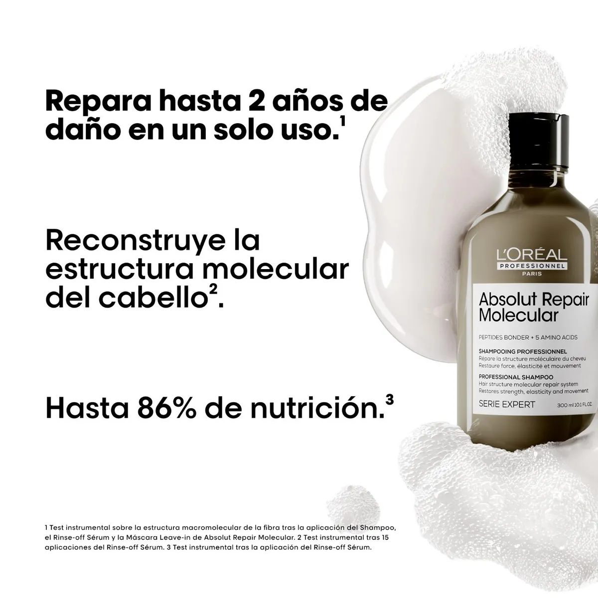 LOREAL PROFESSIONNEL - Set Profesional Reparación Molecular Shampoo 300ml + Máscara 250ml Absolut Repair Molecular