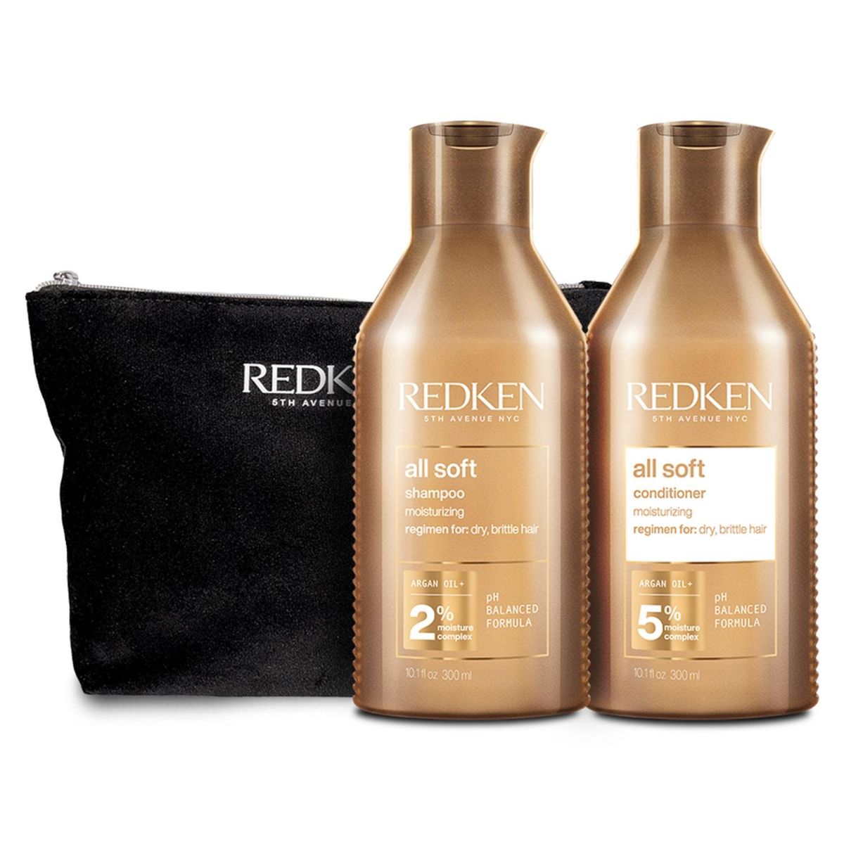 REDKEN - Set Hidratación Cabello Seco All Soft Shampoo 300ml + Acondicionador 300ml Redken