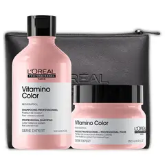 LOREAL PROFESSIONNEL - Set Profesional Cuidado del Color Shampoo 300ml + Máscara 250ml Vitamino Color