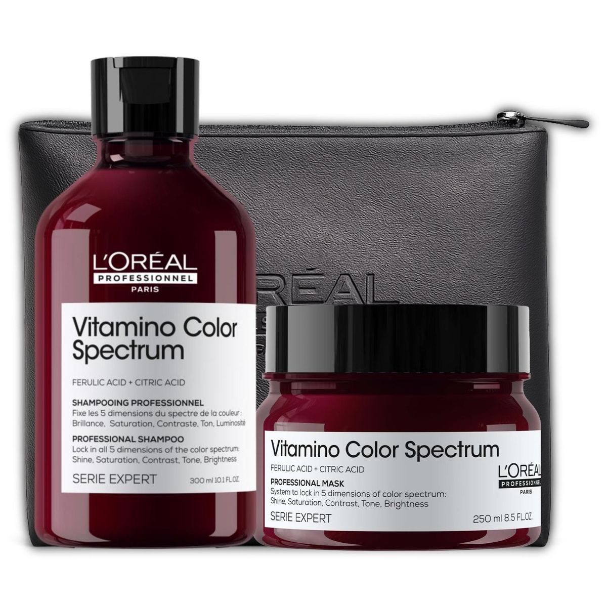 LOREAL PROFESSIONNEL - Set Profesional Cuidado del color Profundo Shampoo 300ml + Máscara 250ml Vitamino Color Spectrum