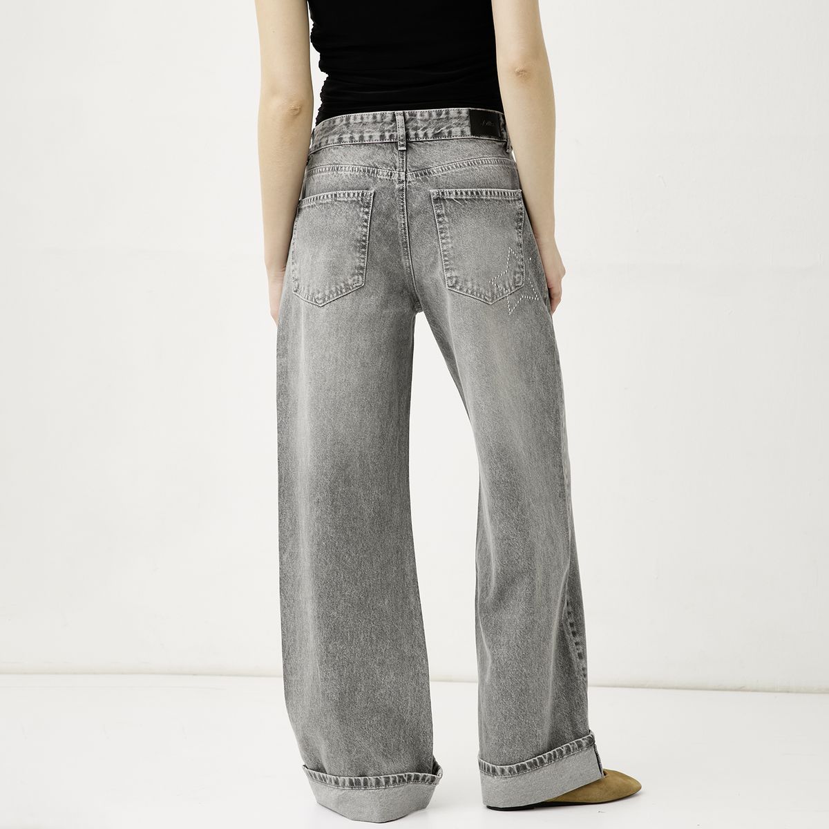 SYBILLA - Jeans Wide Leg Tiro Medio Mujer Sybilla