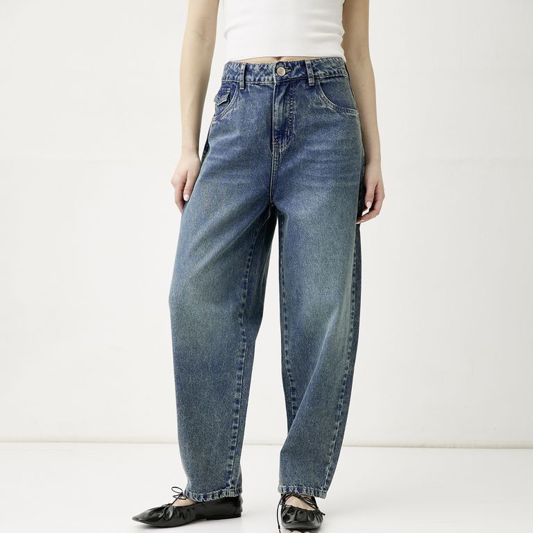 Jeans Balloon Tiro Medio Mujer