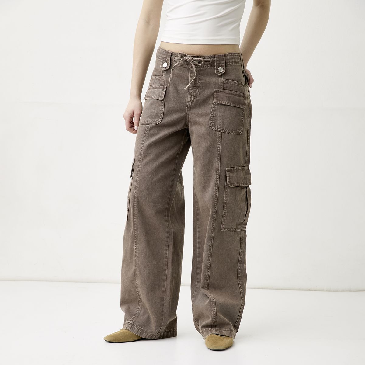 SYBILLA - Jeans Wide Leg Tiro Medio Mujer Sybilla