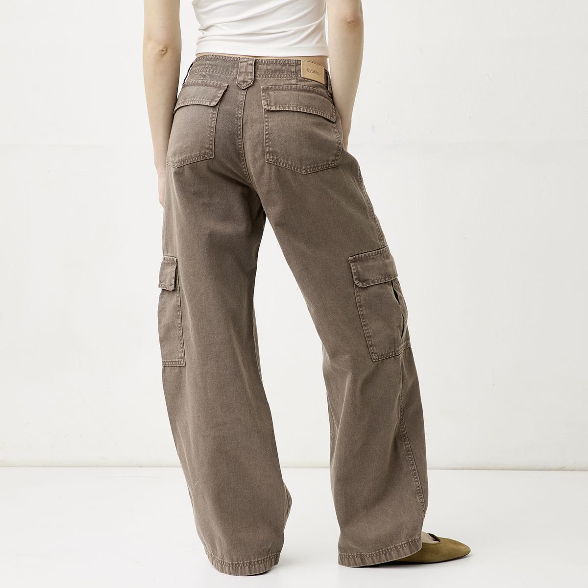 SYBILLA - Jeans Wide Leg Tiro Medio Mujer Sybilla