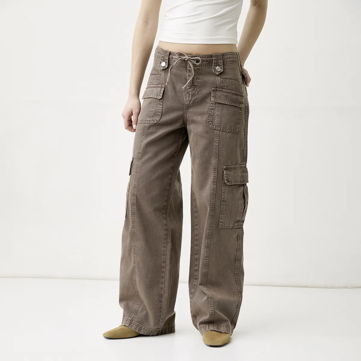 SYBILLA - Jeans Wide Leg Tiro Medio Mujer Sybilla