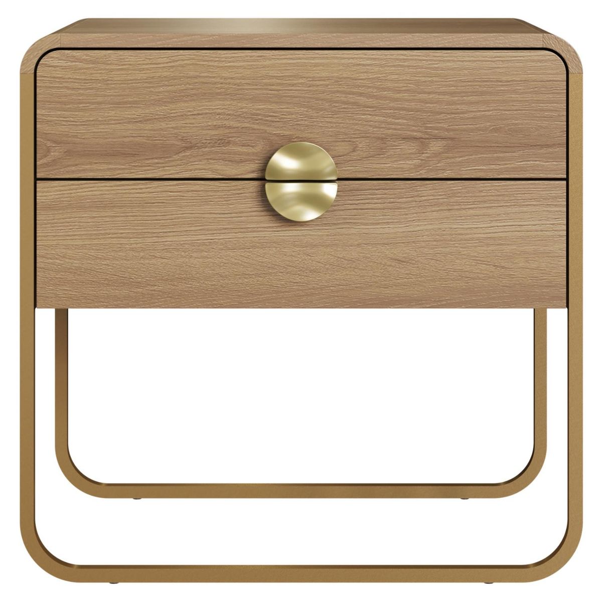DECOCASA - Velador 2 Cajones Luna 28062 Natural Decocasa
