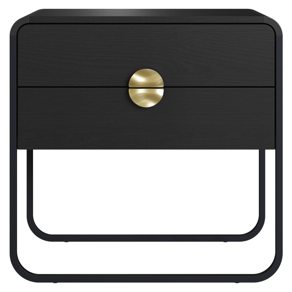 DECOCASA - Velador 2 Cajones Luna 28062 Negro Decocasa