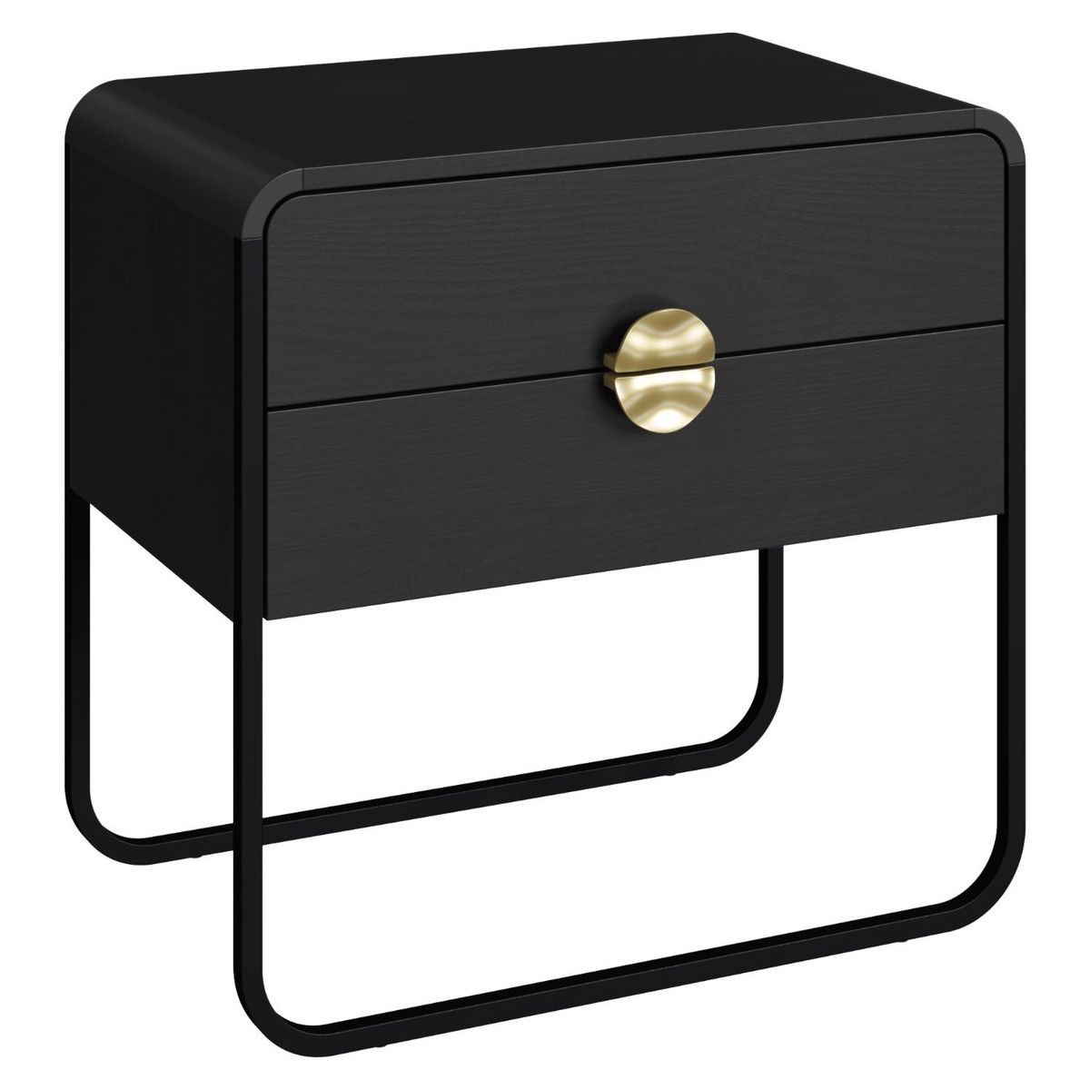 DECOCASA - Velador 2 Cajones Luna 28062 Negro Decocasa