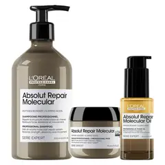 LOREAL PROFESSIONNEL - Set Absolut Repair Molecular Shampoo 500 Ml + Máscara 250 Ml