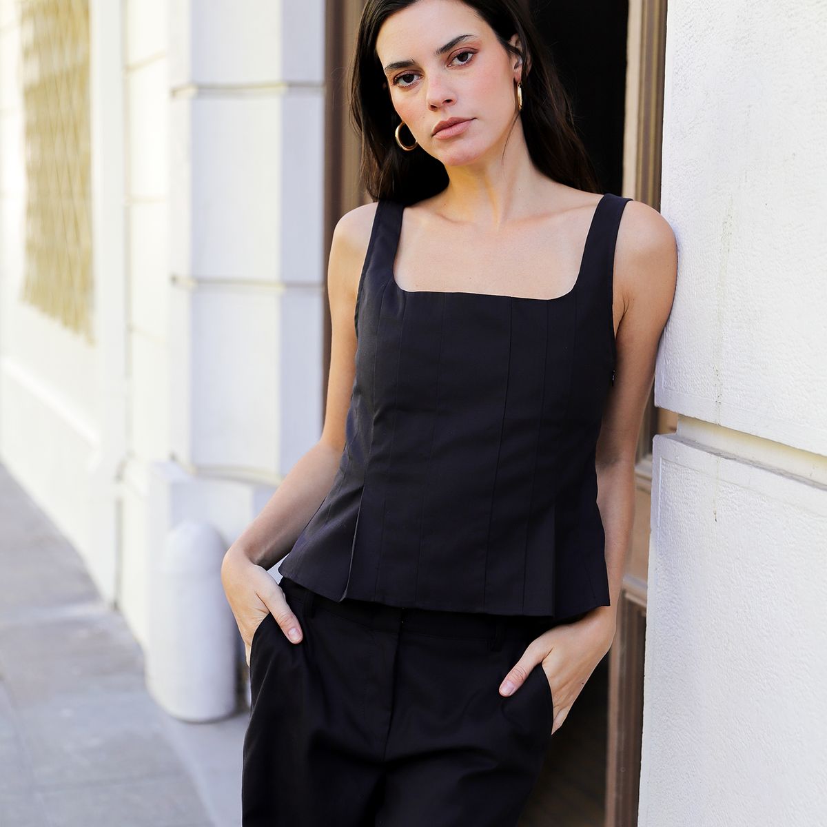 MARINA MIA - Blusa Elena Negra Mujer Marina Mia