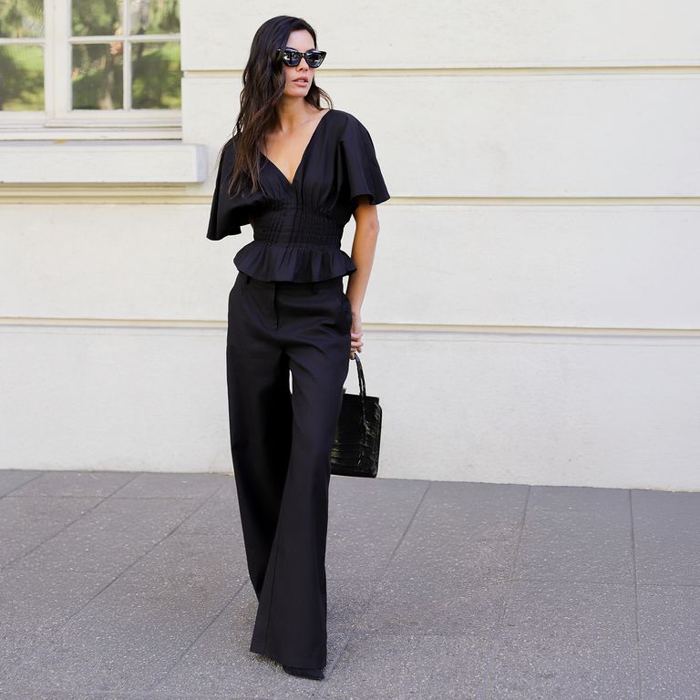 Pantalón Elena Tiro Medio Negro Mujer