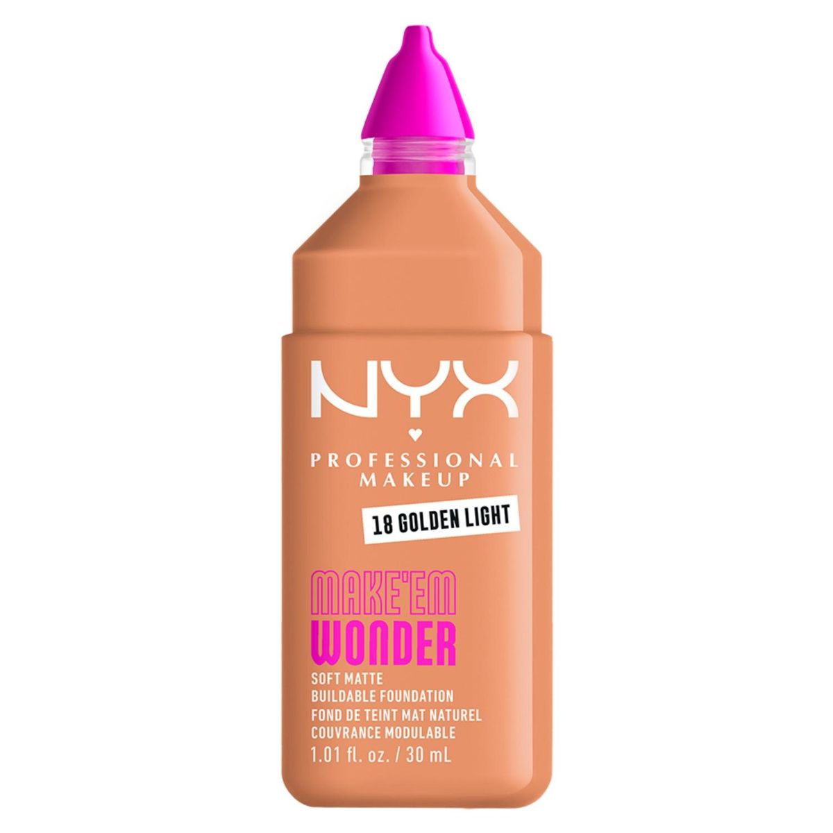 NYX PROFESSIONAL MAKEUP - Base Maquillaje Make 'Em Wonder Soft Matte 18 Golden Light NYX Professional Makeup