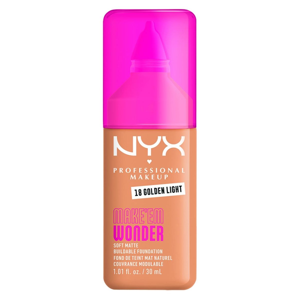 NYX PROFESSIONAL MAKEUP - Base Maquillaje Make 'Em Wonder Soft Matte 18 Golden Light NYX Professional Makeup