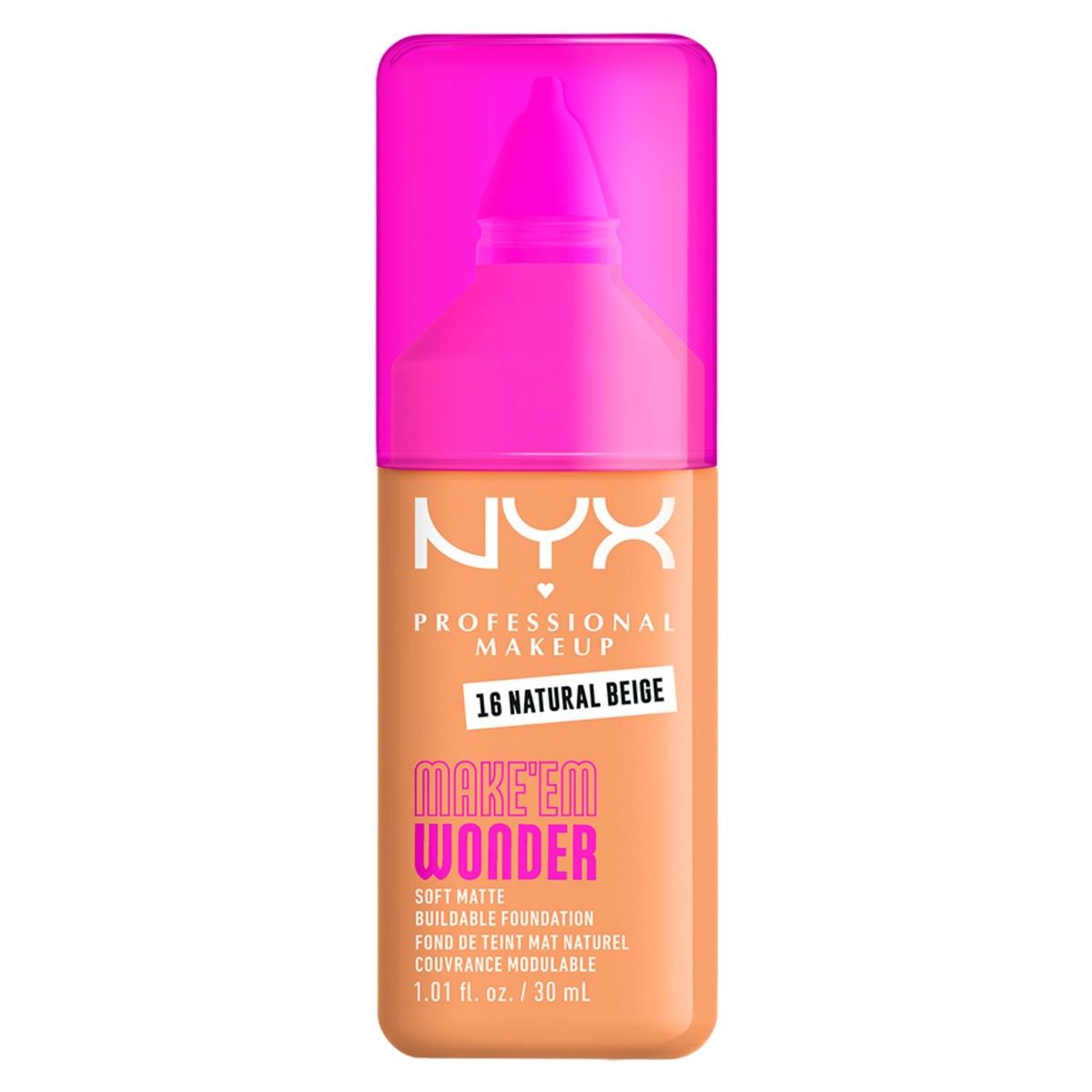 NYX PROFESSIONAL MAKEUP - Base Maquillaje Make 'Em Wonder Soft Matte 12 Natural NYX Professional Makeup