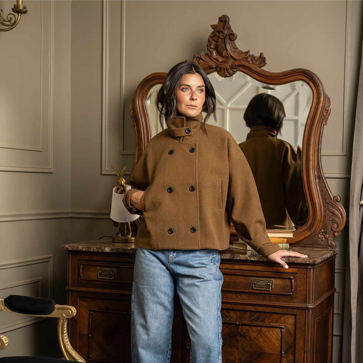 LUAU SHOES - Abrigo Oversize Mujer Luau