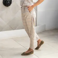 LUAU SHOES - Pantalón Cuadros Tiro Medio Mujer Luau